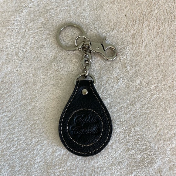Sophia Caperelli Black Leather Belt Loop Purse Charm Clip Keychain - Picture 4 of 7
